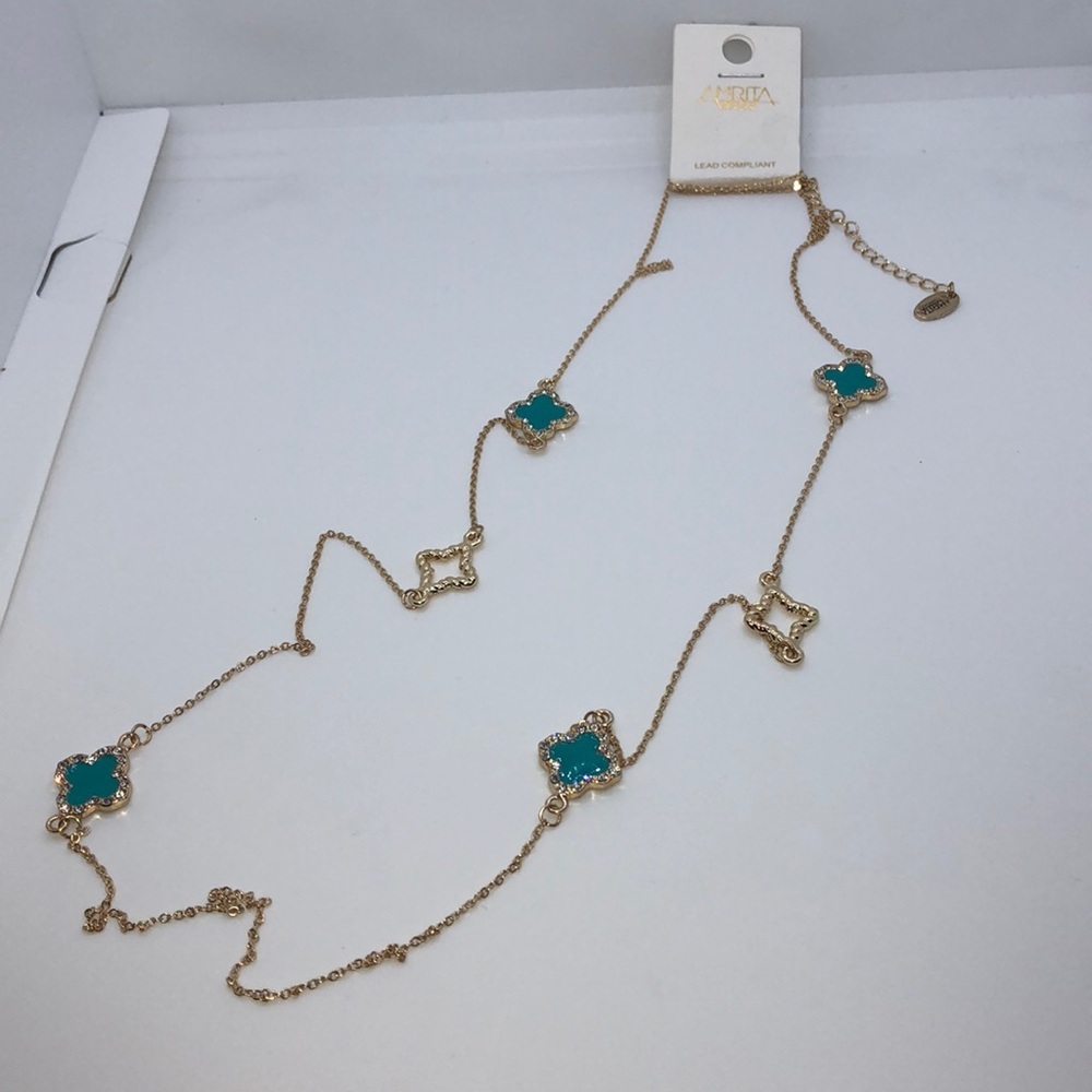 Amrita Singh long Turquoise Chain Necklace